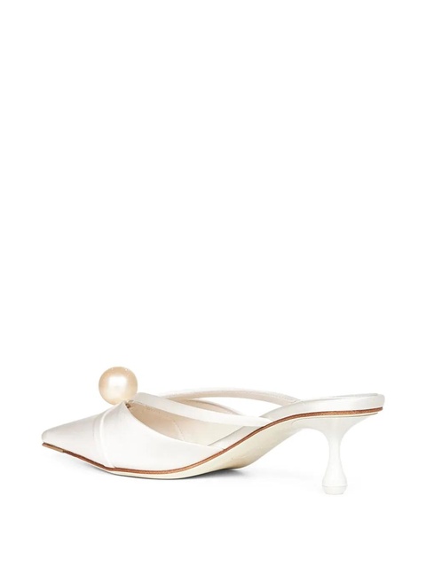 Jimmy Choo 50mm pearl-embellished pointed-toe mules - Neutrals - zdjęcie produktu nr 1