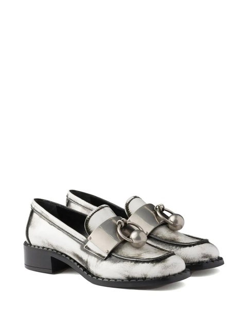 Prada brushed leather loafers - White - zdjęcie produktu nr 2