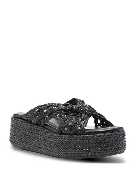 Casadei 20mm New Zeppa Damier woven platform sandals - Black - zdjęcie produktu nr 2