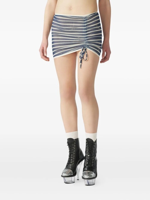 Jean Paul Gaultier Marinière print gathered mini skirt - Blue - zdjęcie produktu nr 1