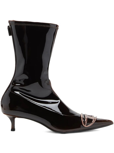 Diesel 45mm D-Venus patent-leather pointed-toe boots - Black - zdjęcie produktu nr 1