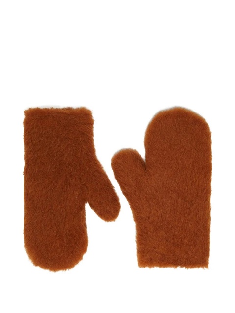 Max Mara furry-texture mittens - Brown - zdjęcie produktu nr 1