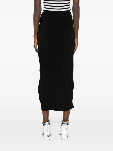 Jean Paul Gaultier ring-detail side-split midi skirt - Black - zdjęcie produktu nr 2