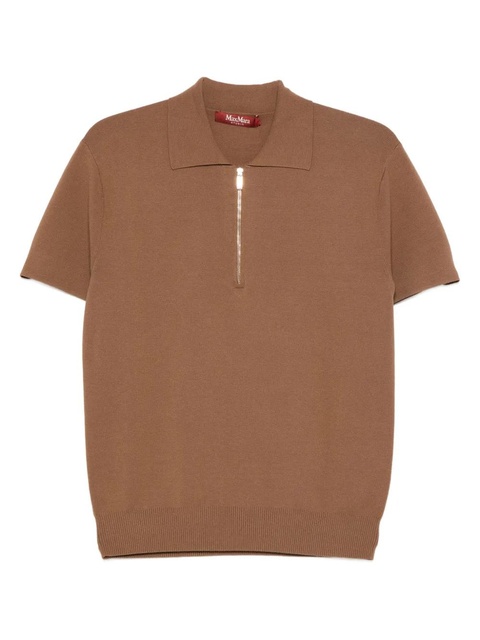Max Mara zip-neck short-sleeve top - Brown - zdjęcie produktu nr 1