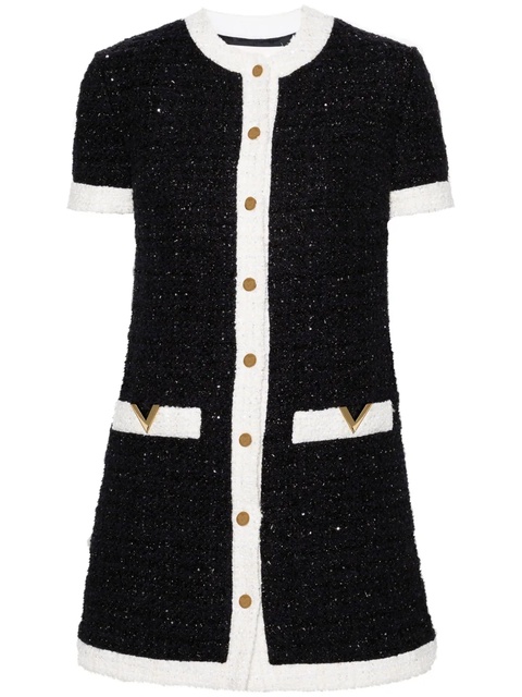 Valentino Garavani VLogo Signature tweed mini dress - Blue - zdjęcie produktu nr 1