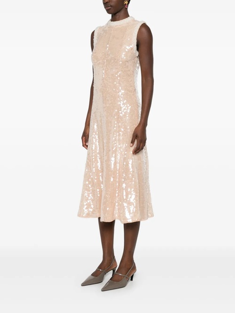 Self-Portrait sequin pearl-trim midi dress - Neutrals - zdjęcie produktu nr 2