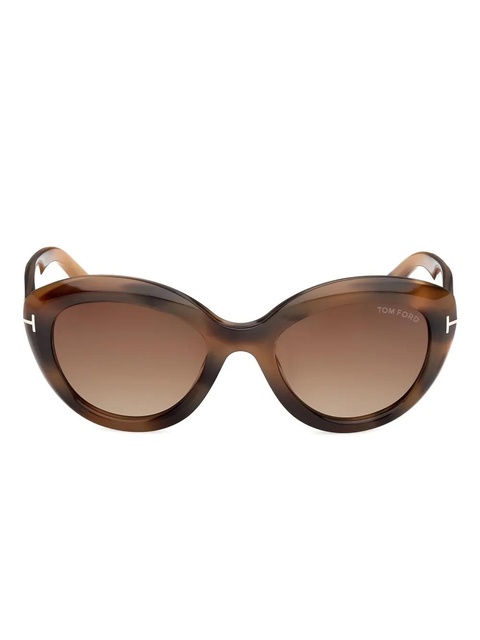 TOM FORD Eyewear round frame sunglasses - Brown - zdjęcie produktu nr 1