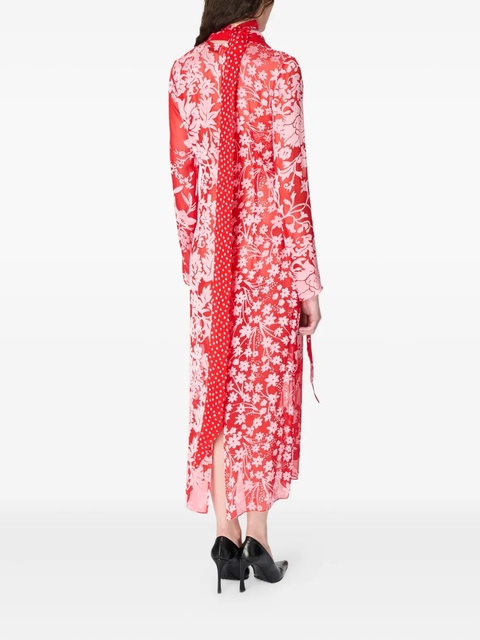 Marine Serre floral-polka dot print maxi dress - Red - zdjęcie produktu nr 2