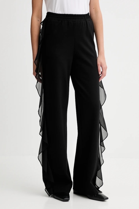 Twinset spodnie damskie kolor czarny proste high waist 252LI2NCC - zdjęcie produktu nr 1