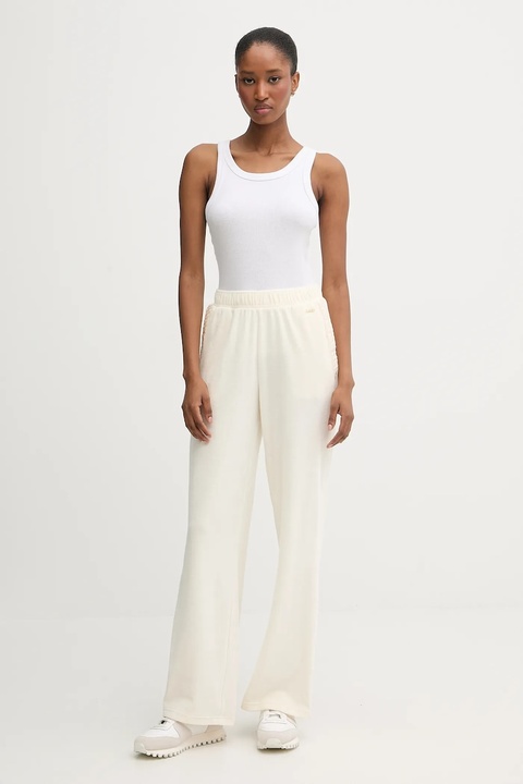 BOSS spodnie lounge damskie kolor beżowy gładkie 50550716 - zdjęcie produktu nr 2