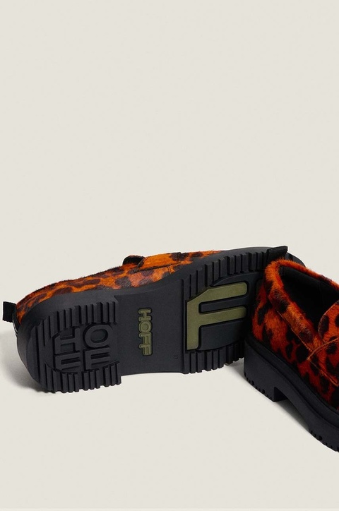 Hoff mokasyny skórzane LEOPARD NARANJA damskie kolor pomarańczowy na płaskim obcasie 22428001 SCHOOL - zdjęcie produktu nr 2