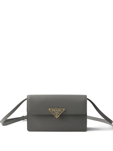 Prada Saffiano-leather flap mini bag - Grey - zdjęcie produktu nr 2