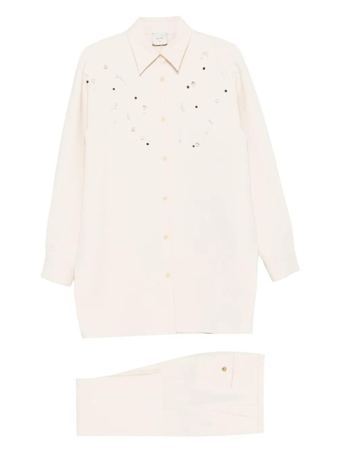 Alysi pearl-embellished trousers (set of two) - White - zdjęcie produktu nr 1