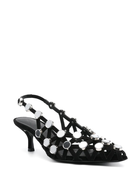 The Attico 50mm Grid slingback pumps - Black - zdjęcie produktu nr 2