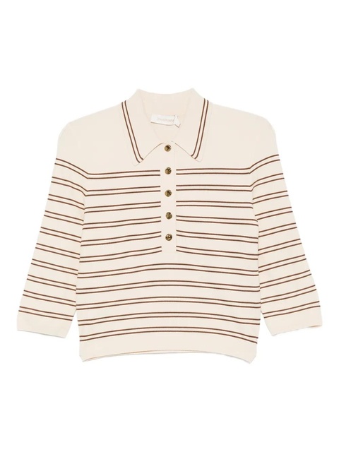 ZIMMERMANN striped polo top - Neutrals - zdjęcie produktu nr 1