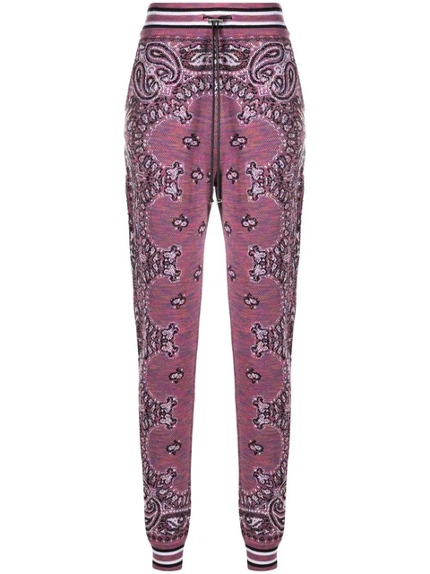 AMIRI bandana-pattern knitted track pants - Purple - zdjęcie produktu nr 1