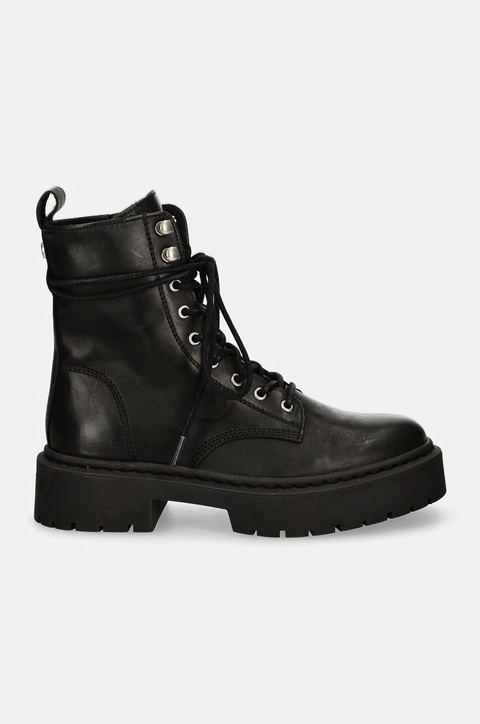 Steve Madden workery skórzane Gusto damskie kolor czarny na płaskim obcasie SM11003330 - zdjęcie produktu nr 2