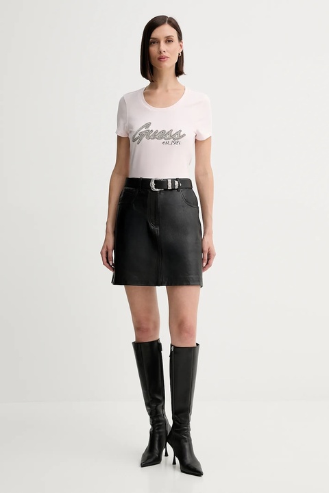 Guess t-shirt damski kolor różowy W5YI16 J1314 - zdjęcie produktu nr 1