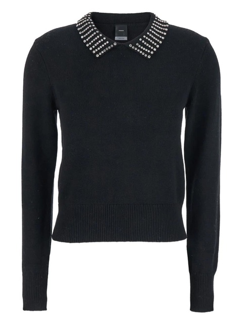 PINKO embellished-collar sweater - Black - zdjęcie produktu nr 1