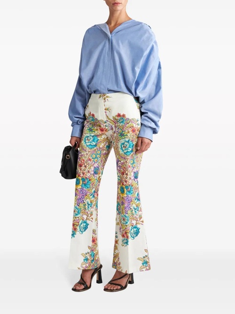 ETRO floral-print flared trousers - White - zdjęcie produktu nr 2