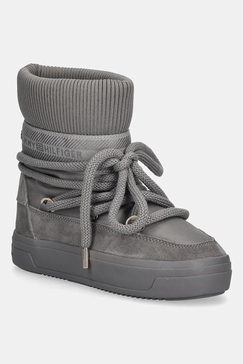 Tommy Hilfiger śniegowce LOGOTAPE SNOWBOOT WARM kolor szary FW0FW08998 - zdjęcie produktu nr 1