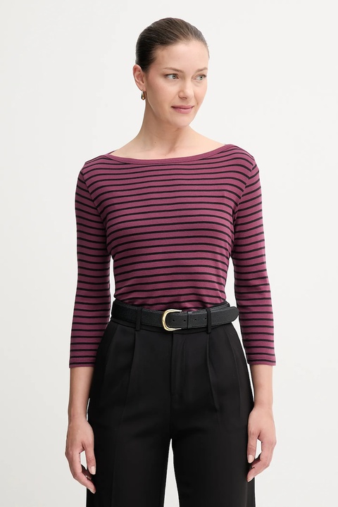 United Colors of Benetton longsleeve bawełniany kolor fioletowy 30YSD109W - zdjęcie produktu nr 1