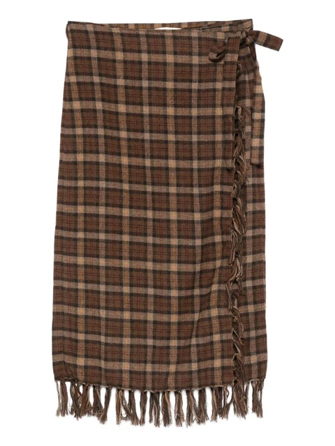 DÔEN Saskia checked midi skirt - Brown - zdjęcie produktu nr 1