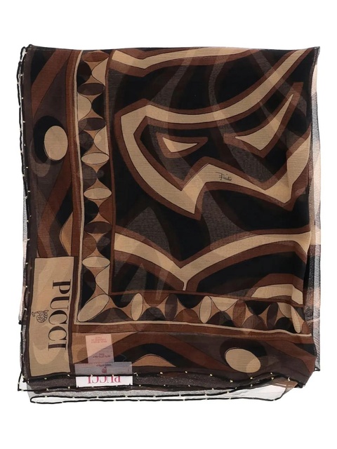 PUCCI geometric-print silk scarf - Brown - zdjęcie produktu nr 1