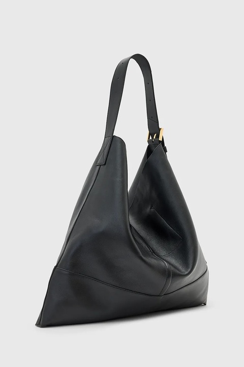 AllSaints torebka skórzana ASHA kolor czarny W400XC - zdjęcie produktu nr 1