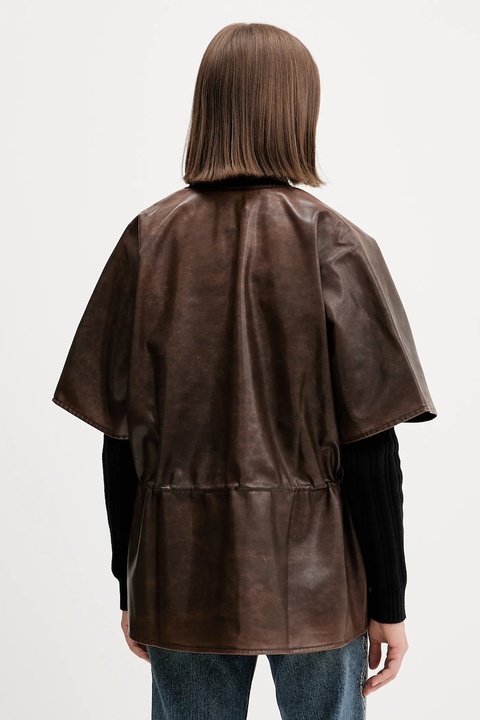 Desigual kurtka RICHMOND BURG kolor brązowy przejściowa oversize 25WAIP03 - zdjęcie produktu nr 2