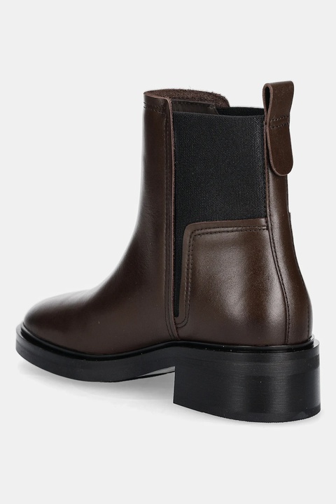 Tommy Hilfiger sztyblety skórzane TH MINIMAL LEATHER CHELSEA damskie kolor brązowy na słupku FW0FW08978 - zdjęcie produktu nr 2