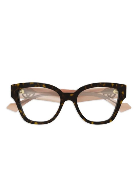 Gucci Eyewear cat-eye logo-detail glasses - Brown - zdjęcie produktu nr 1
