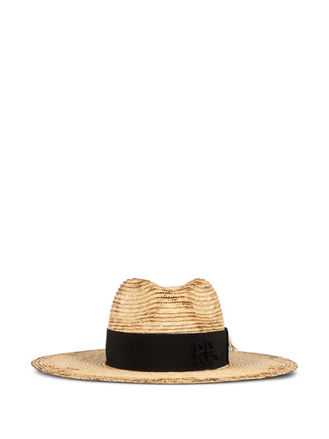 Ruslan Baginskiy wheat-embellished raffia fedora hat - Neutrals - zdjęcie produktu nr 1