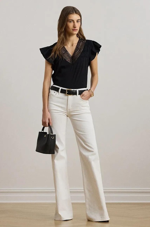 Lauren Ralph Lauren bluzka damska kolor czarny gładka 200963917 - zdjęcie produktu nr 2