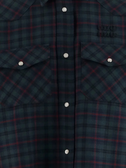 Miu Miu tartan-plaid wool shirt - Green - zdjęcie produktu nr 2