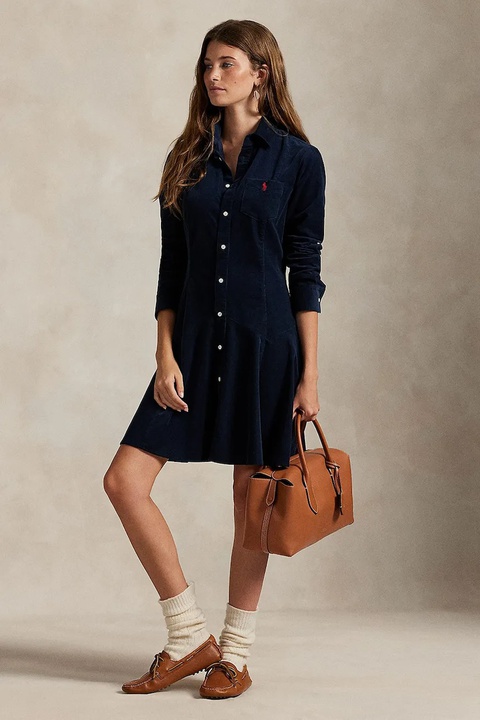 Polo Ralph Lauren sukienka bawełniana kolor granatowy mini rozkloszowana 211972069 - zdjęcie produktu nr 1