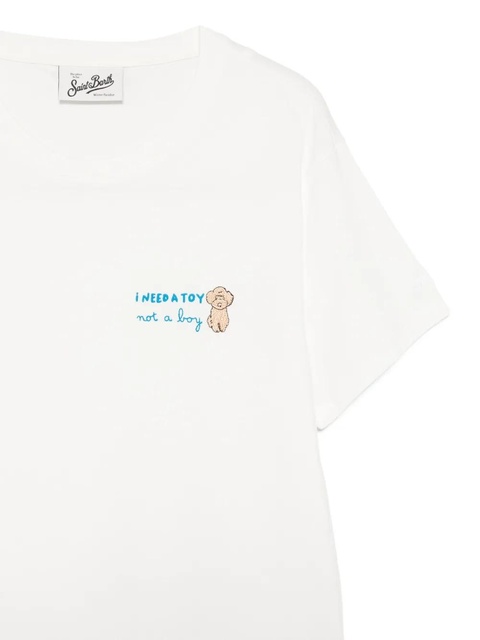 MC2 Saint Barth Emilie W embroidered-detail T-shirt - White - zdjęcie produktu nr 2