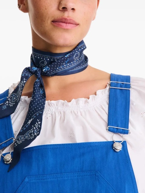 Longchamp French Bandana printed silk neck scarf - Blue - zdjęcie produktu nr 2