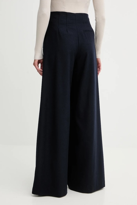 MAX&Co. spodnie damskie kolor granatowy szerokie high waist 2526136124200 - zdjęcie produktu nr 2