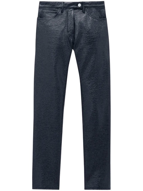 Courrèges slim-fit vinyl trousers - Blue - zdjęcie produktu nr 1