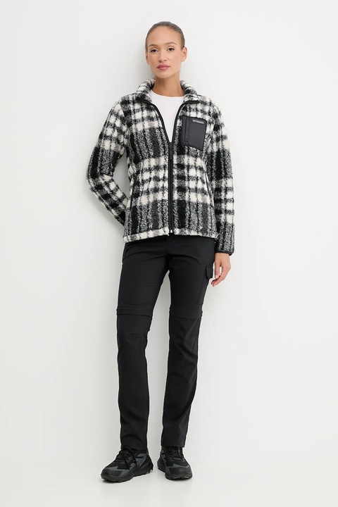 Columbia bluza outdoorowa West Bend damska kolor czarny wzorzysta 2085854 - zdjęcie produktu nr 1