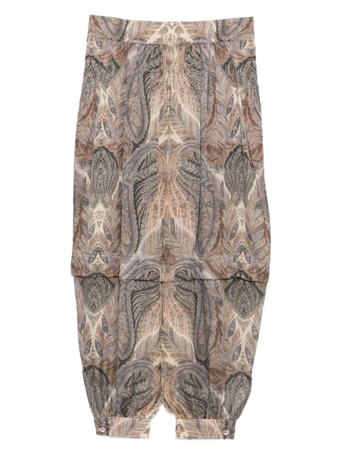 ZIMMERMANN paisley-print pleated trousers - Neutrals - zdjęcie produktu nr 1
