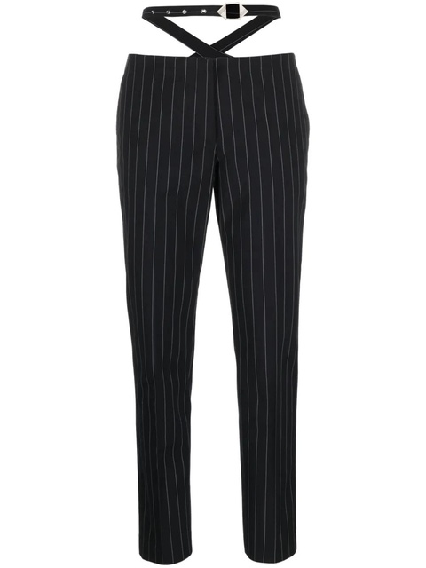 The Attico cut-out pinstriped tailored trousers - Blue - zdjęcie produktu nr 1