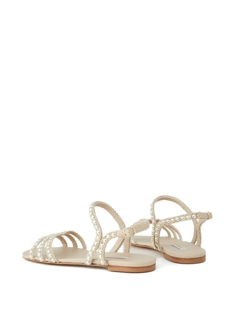 Casadei stud-embellished flat sandals - Neutrals - zdjęcie produktu nr 1
