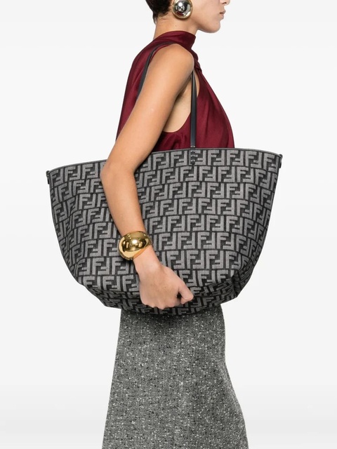 FENDI large Roll denim FF-jacquard tote bag - Blue - zdjęcie produktu nr 1