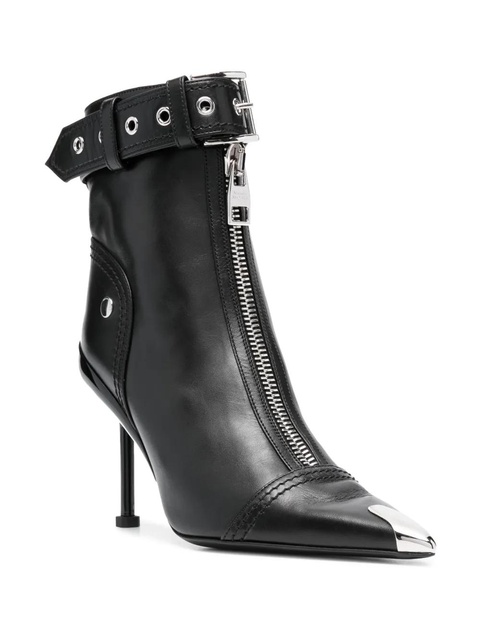 Alexander McQueen buckle-fastening leather ankle boots - Black - zdjęcie produktu nr 2