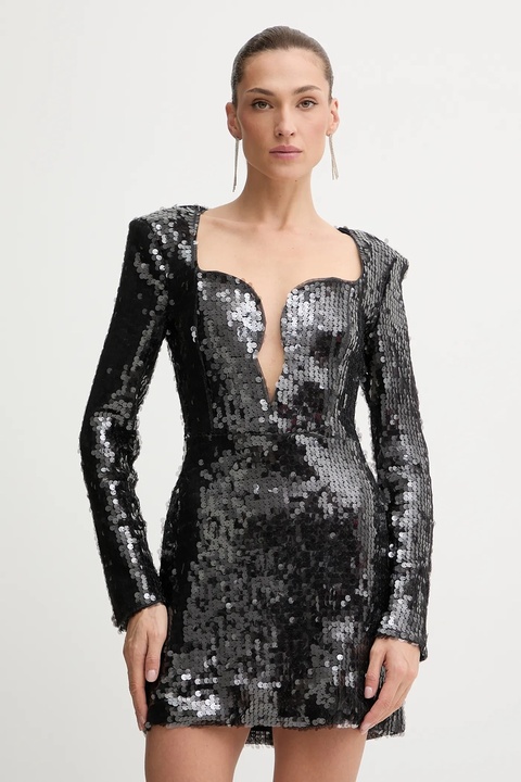 Bardot sukienka kolor szary mini rozkloszowana 60120DB - zdjęcie produktu nr 1