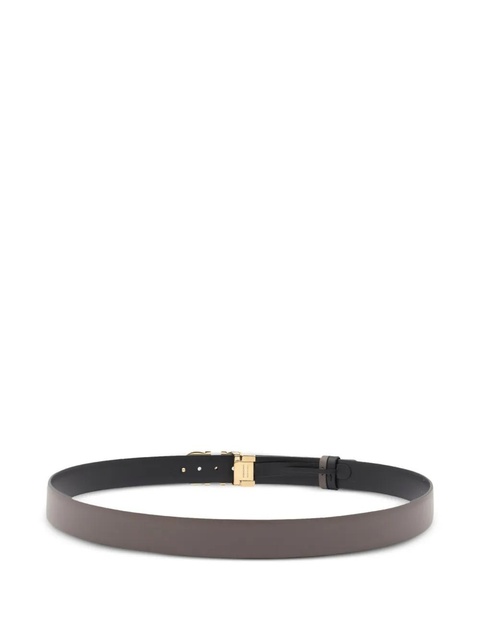 Ferragamo Gancini buckle leather belt - CONCRETE/NERO - zdjęcie produktu nr 2