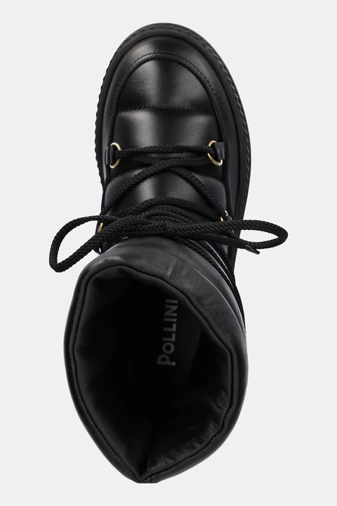 Pollini śniegowce skórzane kolor czarny SA24225G0NTE100A - zdjęcie produktu nr 2
