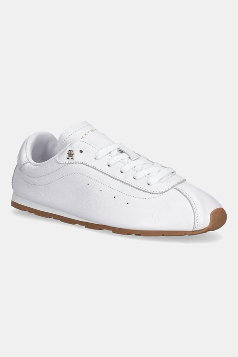 Tommy Hilfiger sneakersy skórzane TH LOW PROFILE RUNNER damskie kolor biały FW0FW08951 - zdjęcie produktu nr 1